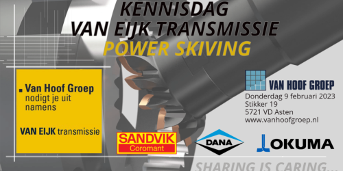 Van Hoof organiseert op 9 februari a.s. een kennisdag Power Skiving