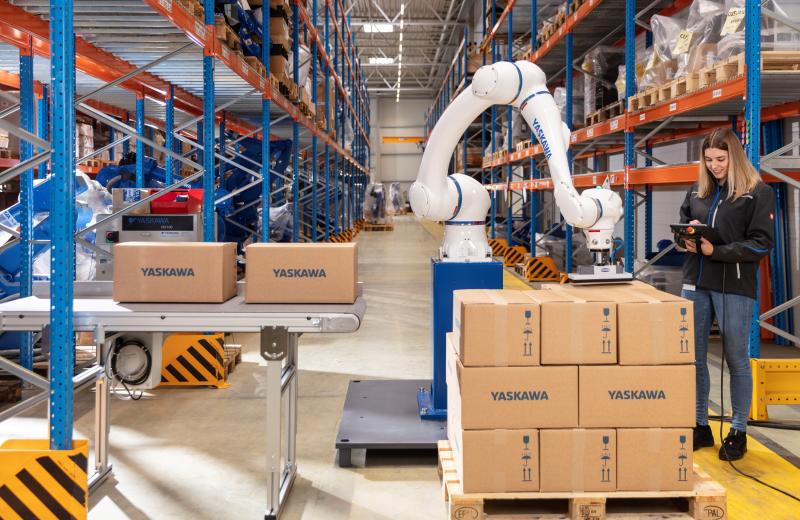 Vision en palletiseer cobot oplossingen van Yaskawa op Empack