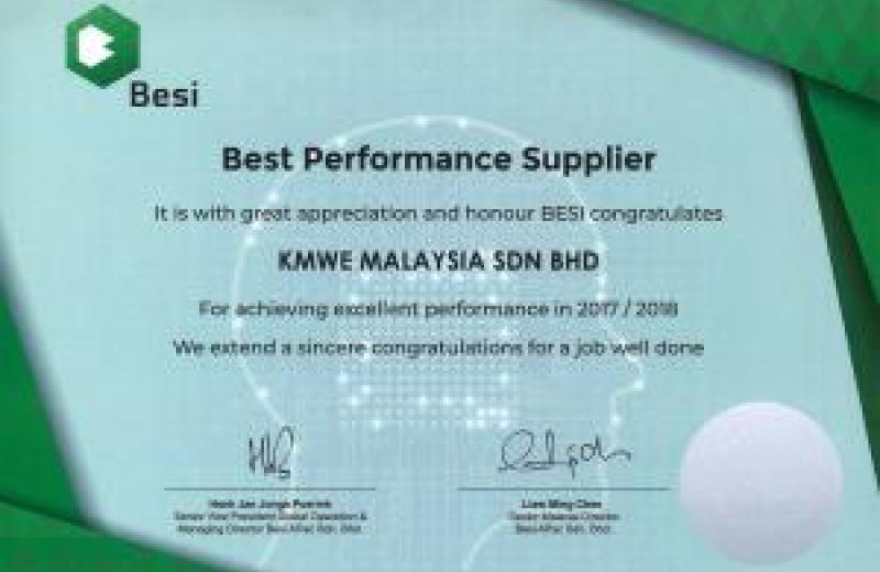 KMWE: Best Performance Supplier 2017/2018 van Besi